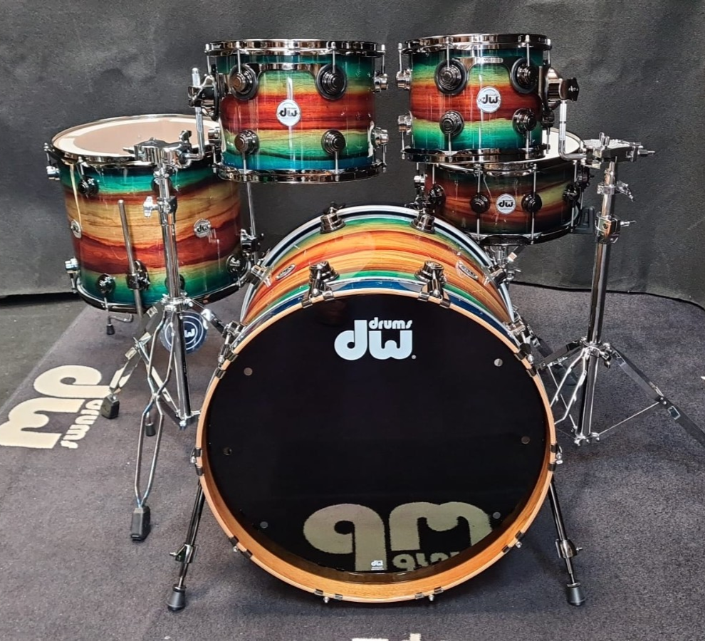 DW Sonicply Drumset Natural To Royal Blue Burst USA